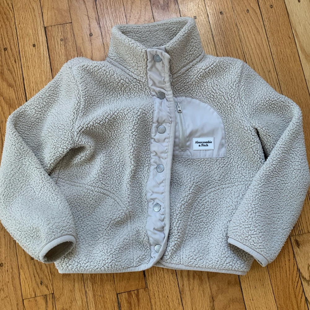Abercrombie and Fitch Girls Fleece Sherpa Jacket 7/8